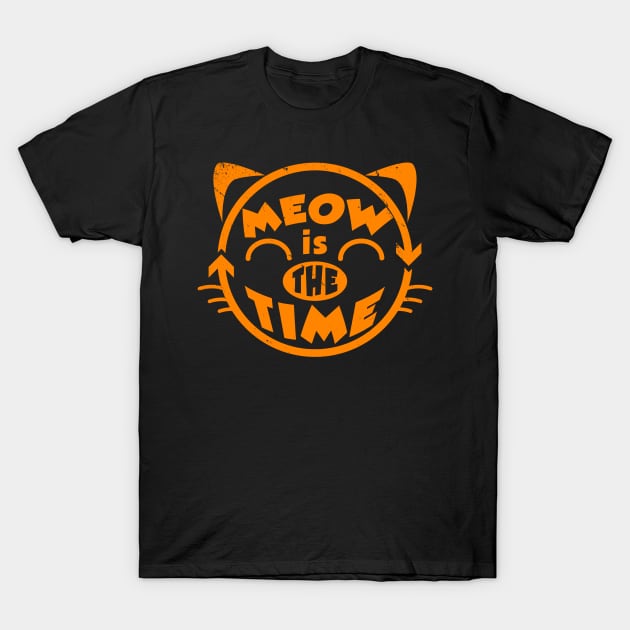 Funny Cute Cat Meow Typography Funny Saying Gift For Cat Lovers T-Shirt by BoggsNicolas